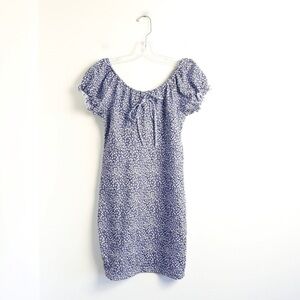 Shein ditsy floral print dress blue romantic peasant country cottagecore S Small